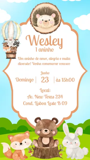 Animals Birthday Invitation – Static – Gisele