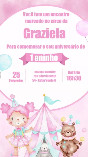 Circus Birthday Invitation – Static – Gisele