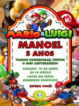 Invito di compleanno Super Mario – Statico – Renata Designer