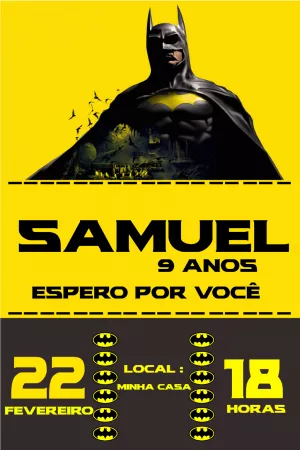 Invitación de cumpleaños Batman – Estático – Wolf Designer