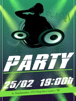Convite Aniversário Balada com DJ para Editar Online