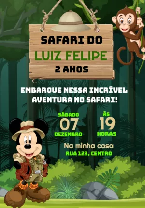 Safari Birthday Invitation – Static – Convites e Artes Digitais