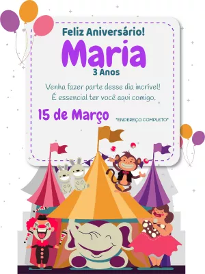 Invitation d'anniversaire Cirque – Statique – Wolf Designer
