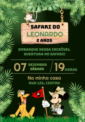 Safari Birthday Invitation – Static – Convites e Artes Digitais