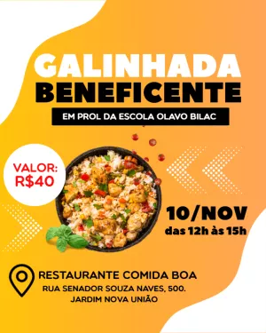 Cartaz de Galinhada Beneficente para Editar Online