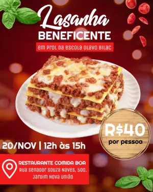 Arte para Lasanha Beneficente Editável Online
