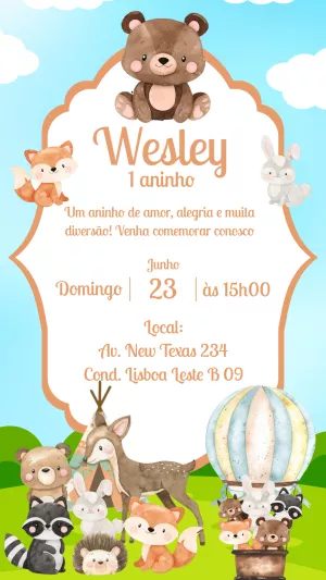 Animals Birthday Invitation – Static – Gisele