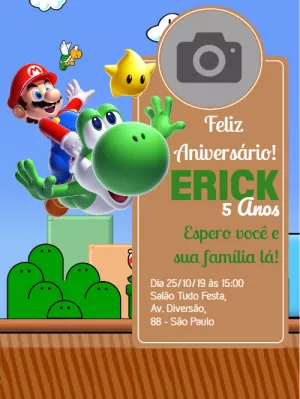 Invito di compleanno Super Mario – Statico – Wolf Designer