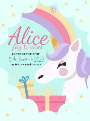 独角兽生日邀请函 – 静态 – Querido Convite