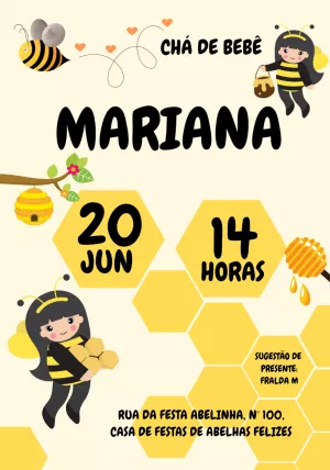 Invito baby shower – Statico – Beatriz Lopes dos Anjos
