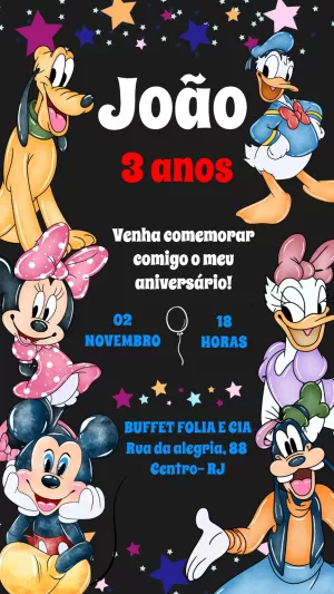 Mickey Mouse Birthday Invitation – Static – Felicity Artes
