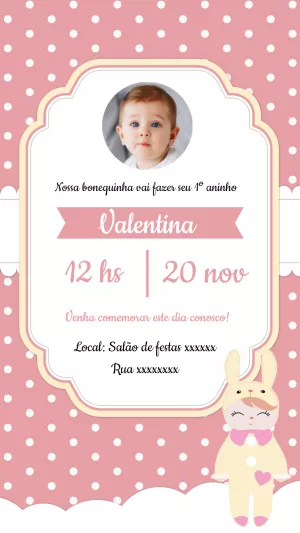 Convite Aniversário Boneca Metoo com Foto para Editar Online