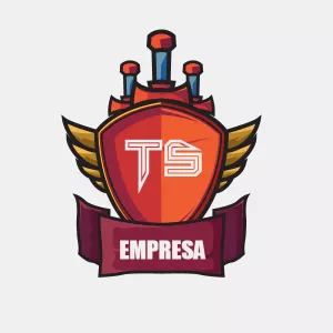 Logo Brasão com Espadas e Asas para Editar Online