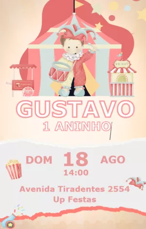 Circus Birthday Invitation – Static – Gisele