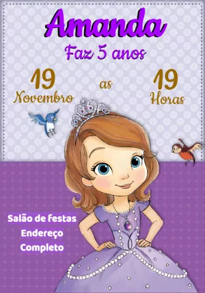 Invitación de cumpleaños Princesas – Estático – Montando a Sua Festa Oficial