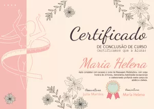 Certificado Profissional de Massagem Floral para Editar Online