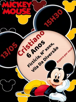 Mickey Mouse Birthday Invitation – Static – Lilian Designer