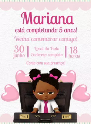 Convite Aniversário Poderosa Chefinha para Editar Online