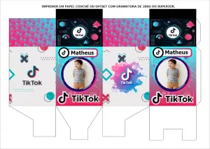 Caixa Milk TikTok com Foto para Editar Online e Imprimir