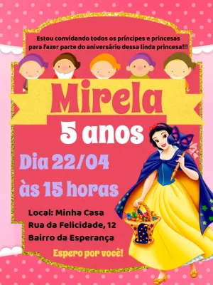 Invitación de cumpleaños Princesas – Estático – Pedro Henrique