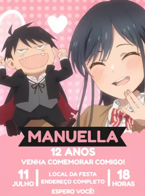 Convite Aniversário Anime Pseudo Harem para Editar Online