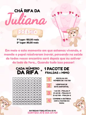Chá Rifa Ursinha Baloeira para Editar Online