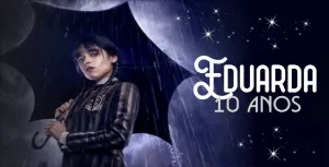 Painel de TV Aniversário Wandinha Addams para Editar Online