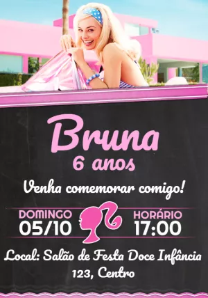 Invitación de cumpleaños Barbie – Estático – Idesign Personalizados