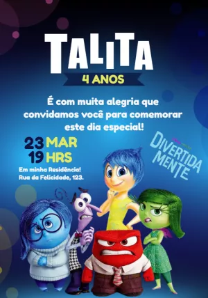 Convite de Aniversário Divertidamente para Editar Online