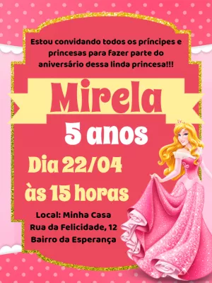 Invitación de cumpleaños Princesas – Estático – Pedro Henrique
