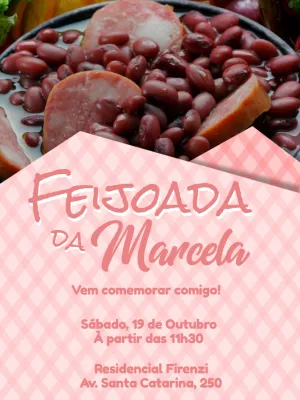 Convite para Feijoada com Foto para Editar e Enviar Online