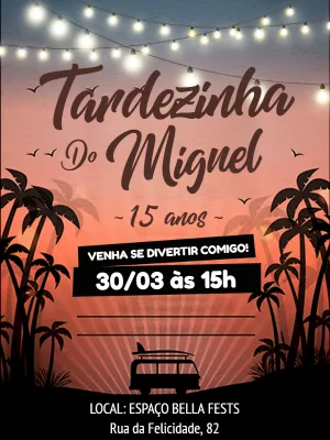 Convite de Aniversário Tema Tardezinha Editável Online