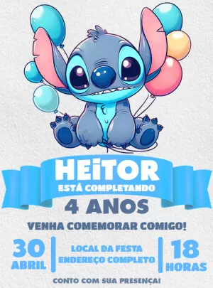 Stitch Birthday Invitation – Static – Decore Arte