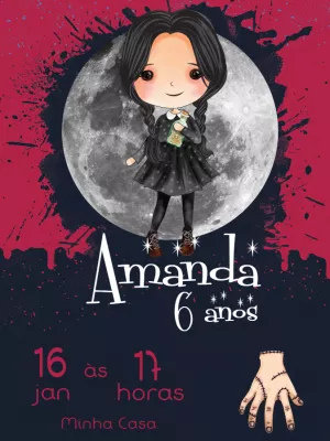 Convite Aniversário Wandinha Addams Editável Online