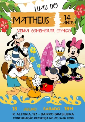 Invitación de cumpleaños Mickey Mouse – Estático – Julia B