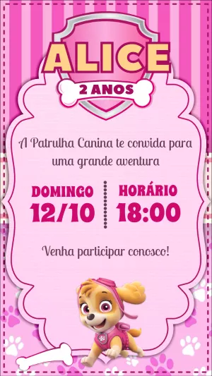 Invito di compleanno Paw Patrol – Statico – Idesign Personalizados