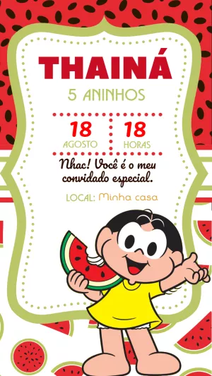 Convite de Aniversário Magali para Editar Online