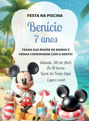 Mickey Mouse Birthday Invitation – Static – Decore Arte