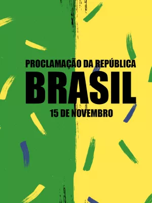 Arte Proclamação da República com Tema Brasil para Editar Online