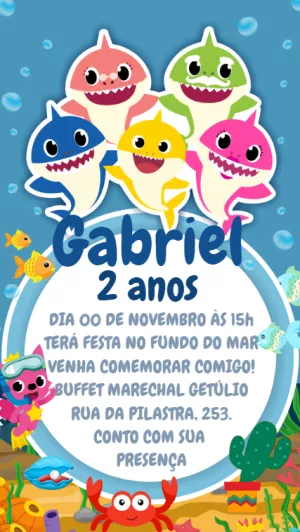 Baby Shark Birthday Invitation – Static – Idesign Personalizados