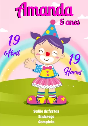 Invitation d'anniversaire Cirque – Statique – Montando a Sua Festa Oficial