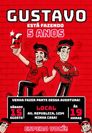 Convite de Aniversário Enaldinho com Personagens para Editar