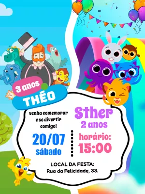 Invitación de cumpleaños Bolofofos – Estático – Pedro Henrique