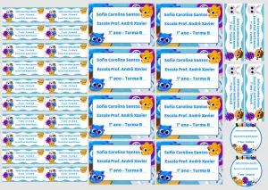 Kit Etiqueta Escolar Bolofofos para Editar e Imprimir