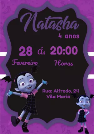 Convite de Aniversário Vampirina para Editar Online