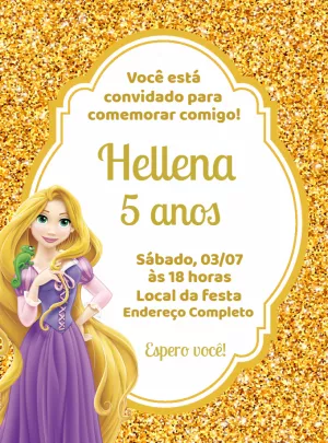 Invito di compleanno Rapunzel – Statico – Decore Arte