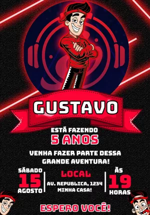 Convite de Aniversário Gamer Estilo Enaldinho para Editar