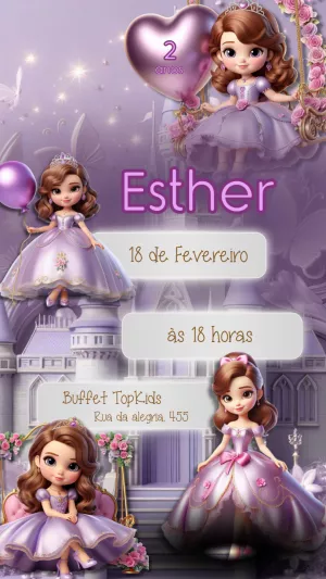 Invitación de cumpleaños Princesas – Estático – Felicity Artes