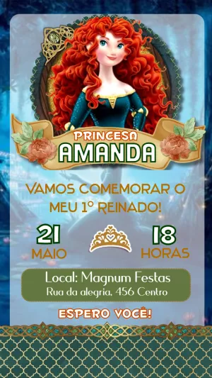 Convite de Aniversário Valente Merida para Editar Online