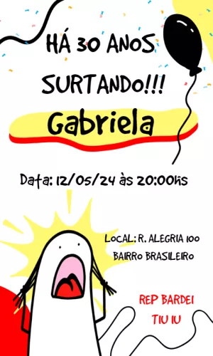 Convite de Aniversário Flork Divertido para Editar Online